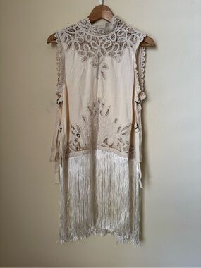 Sea New York New Adelina Top Lace Fringe Cream Small